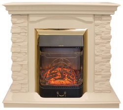 Каминокомплект RealFlame Elford STD/EUG/25&#039;5/HL WT с очагом Majestic s Lux Black/Brass